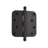 4 in. Ball Tip Residential Hinge with Square Corners in Antique Brass - Super Arbor