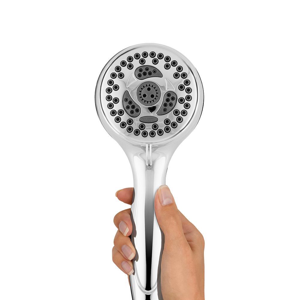 6-Spray 3.3 in. Single Wall Mount Handheld Shower Head in Chrome - Super Arbor