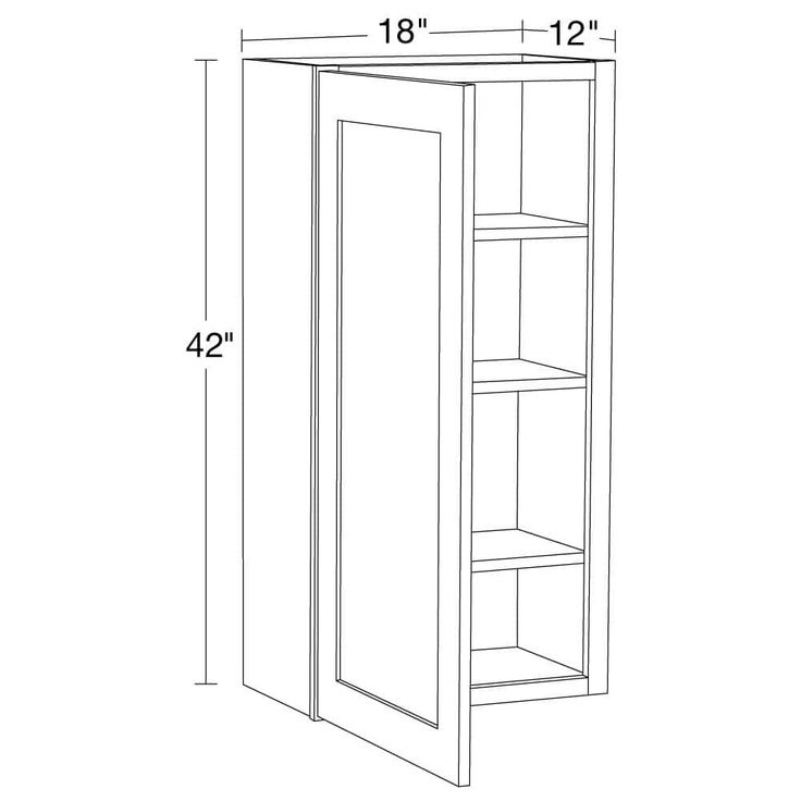 Home Decorators Collection Newport 18 in. W x 12 in. D x 42 in. H Assembled Plywood Wall Kitchen Cabinet in Pacific White with Soft Close