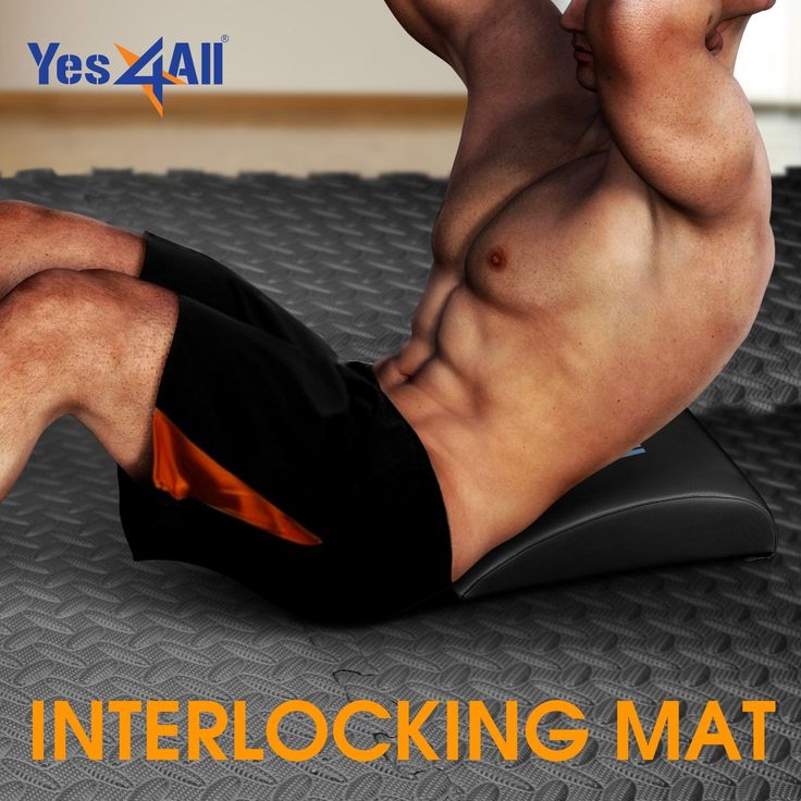 Yes4All Interlocking Exercise Foam Mats with Border, 12 Sq Ft, Black