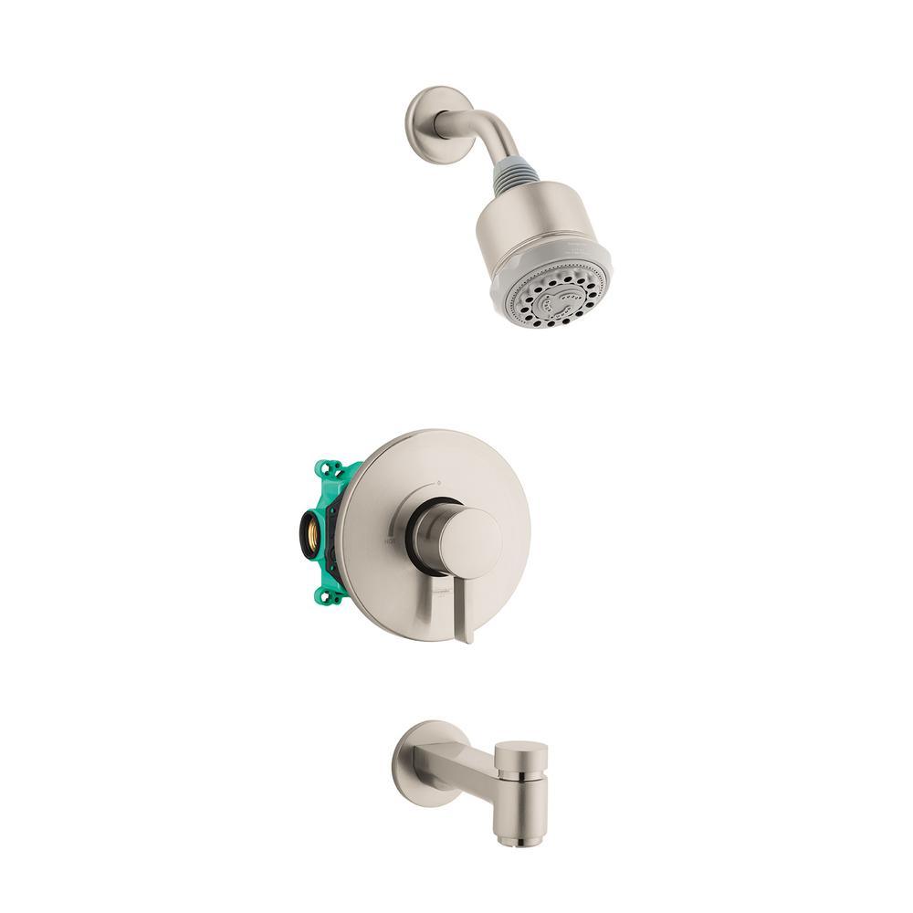 Clubmaster Single-Handle 3-Spray Tub and Shower Faucet with Tub Spout in Chrome Valve Included - Super Arbor