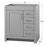 Westcourt 30 in. W x 21 in. D Bathroom Vanity Cabinet Only in Sterling Gray - Super Arbor