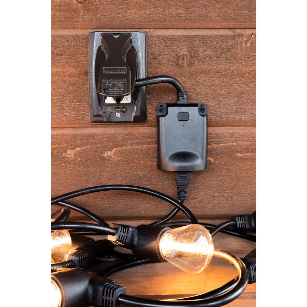 Enbrighten Z-Wave Plus Plug-In Outdoor Switch in Black - Super Arbor