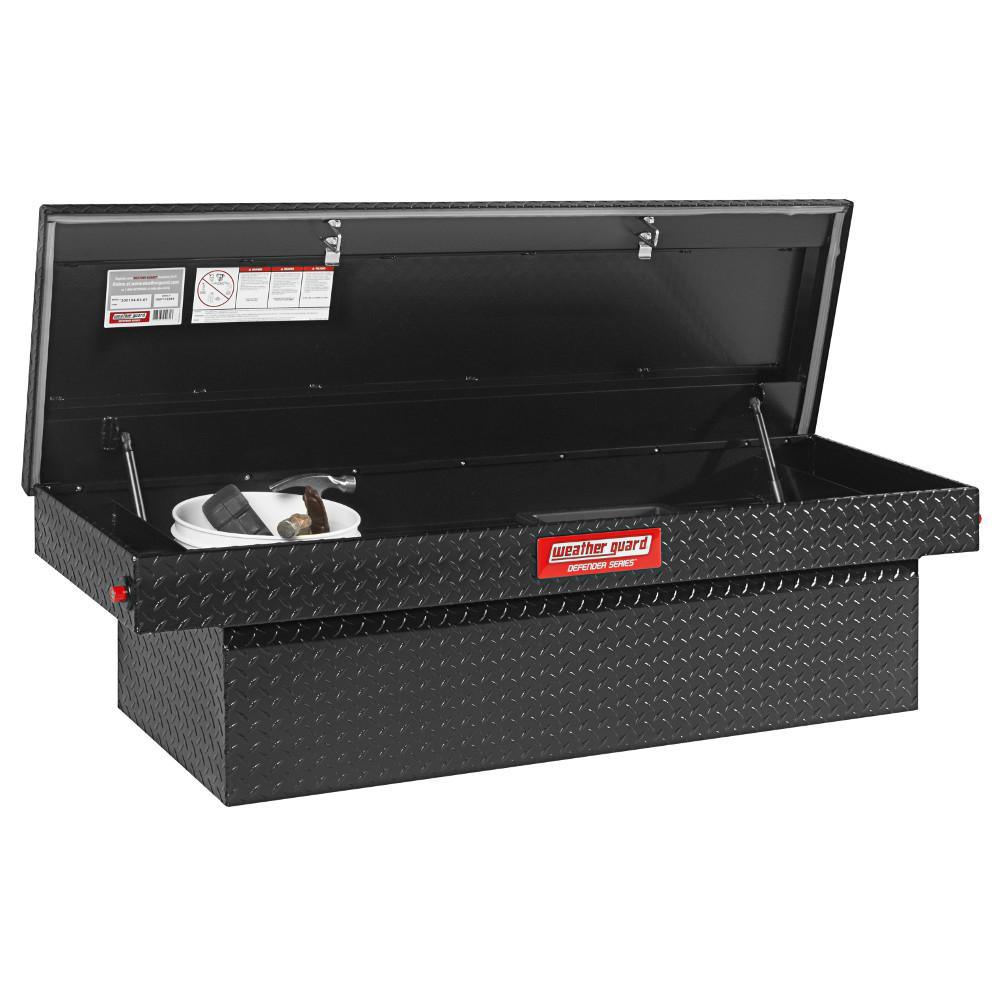 Weather Guard 61.88 Matte Black Aluminum Low Profile Crossbed Truck Tool Box - Super Arbor
