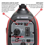 Tomahawk Power 2000-Watt Gas Powered Recoil Start Inverter Generator with 2.5 HP Engine