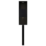 Vacation Black Post Mounted Locking Mailbox - Super Arbor