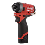 M12 FUEL 12-Volt Lithium-Ion Brushless Cordless 1/4 in. Hex Impact Driver Kit with Free M12 LED Flood Light - Super Arbor