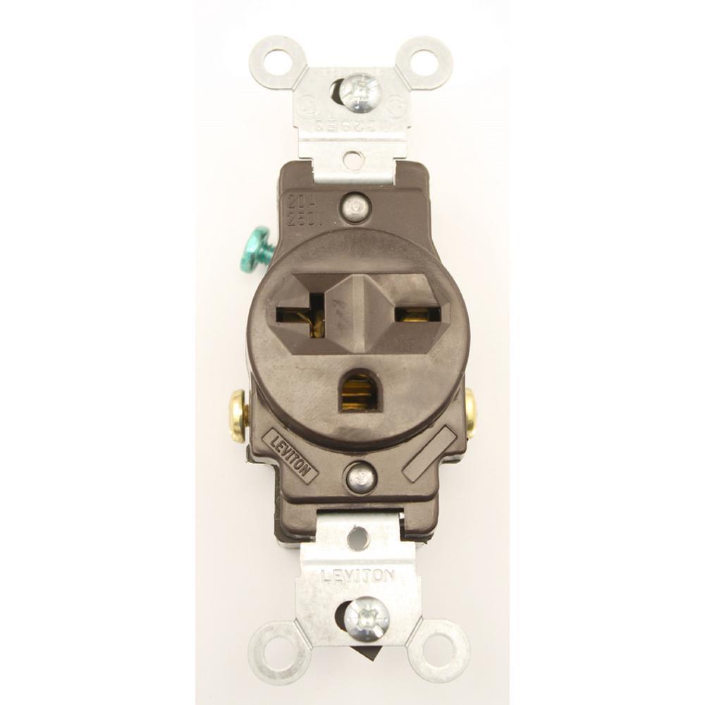 20 Amp Commercial Grade Double-Pole Single Outlet, White - Super Arbor