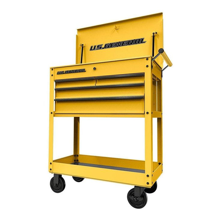 30 in. 4 Drawer Yellow Tech Cart