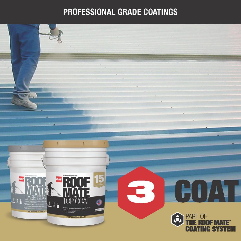 Roof Mate Top Coat 55 Gal. Tan Acrylic Reflective Elastomeric Roof Coating (15-Year Limited Warranty) - Super Arbor