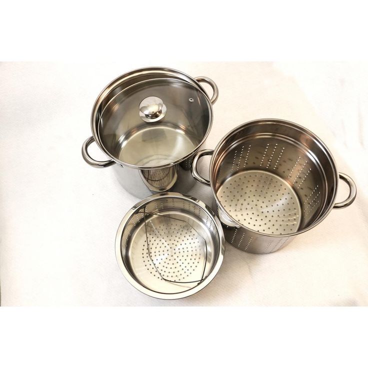 4-Piece 12 Qt. Professional 18/10 Stainless Steel Multi-Cooker with Lid