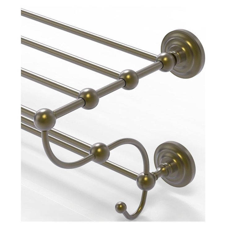 Allied Brass Prestige Que New Antique Brass Wall Mount Towel Rack