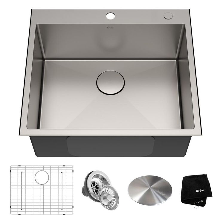 Standart PRO Drop-in Stainless Steel 25 in. 2-Hole Single Bowl Kitchen Sink