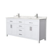 Beckett 42 in. W x 22 in. D Single Vanity in White with Cultured Marble Vanity Top in White with White Basin - Super Arbor