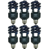 20-Watt CFL Spiral Black Bulb (BLB) UV Blacklight Party Light Bulbs (6-Pack) - Super Arbor