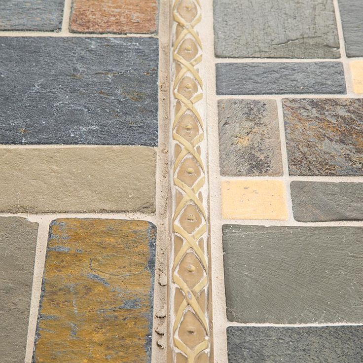 Jeffrey Court Rust Block Medley 11.75 in. x 11.75 in. x 11.5mm Slate Mosaic Floor and Wall Tile