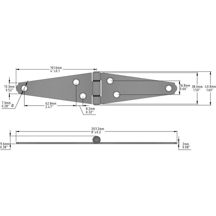 Everbilt 4 in. Zinc-Plated Heavy Duty Strap Hinge