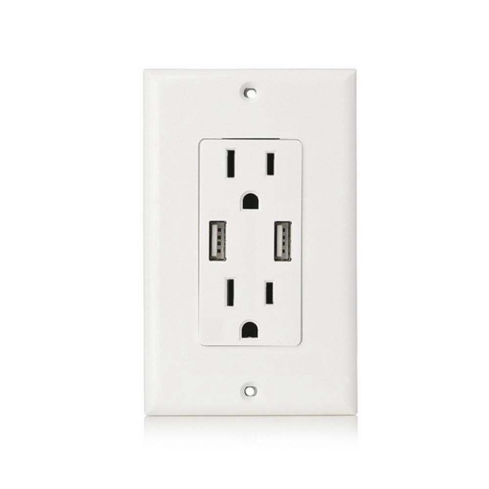 Electrical Outlet Receptacle with 2-High Power USB Ports - Super Arbor