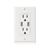 Electrical Outlet Receptacle with 2-High Power USB Ports - Super Arbor