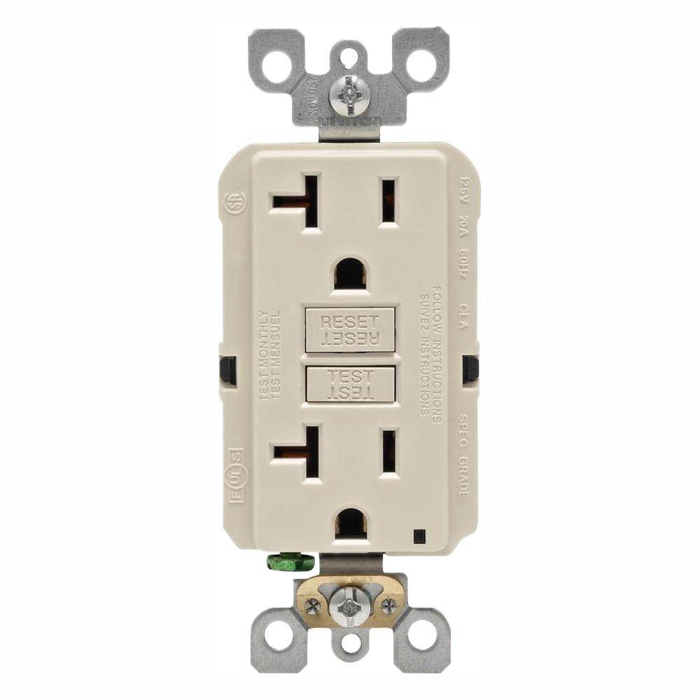 20 Amp Self-Test SmartlockPro Slim GFCI Duplex Outlet, White (3-Pack) - Super Arbor