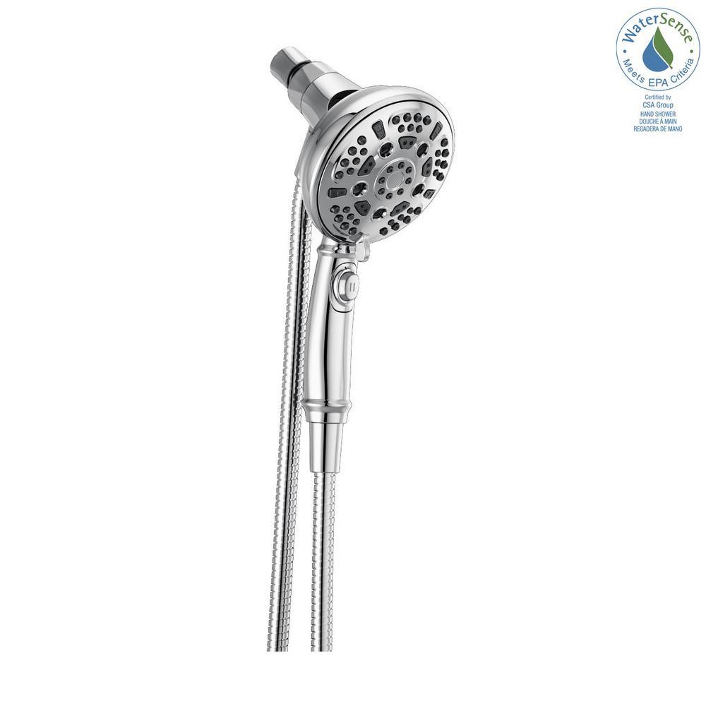 SureDock 7-Spray 5 in. Single Wall Mount Handheld H2Okinetic Shower Head in Chrome - Super Arbor