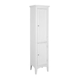 Simon 15 in. W x 63 in. H x 13-1/4 in. D Bathroom Linen Storage Floor Cabinet with 2-Shutter Doors in White - Super Arbor