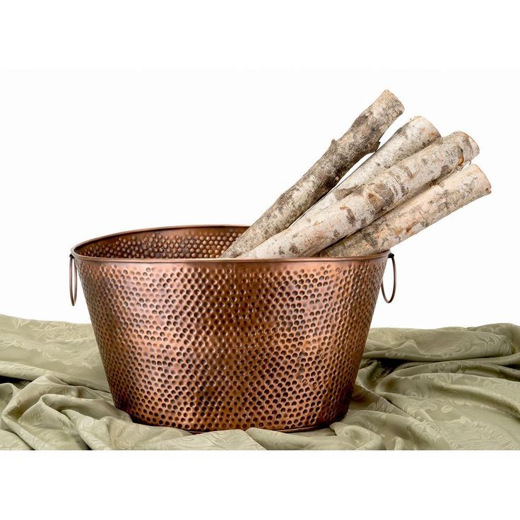 7.9 Gal., 18 in. x 15 in. x 9.75 in. Oval Antique Hammered Copper Party Tub