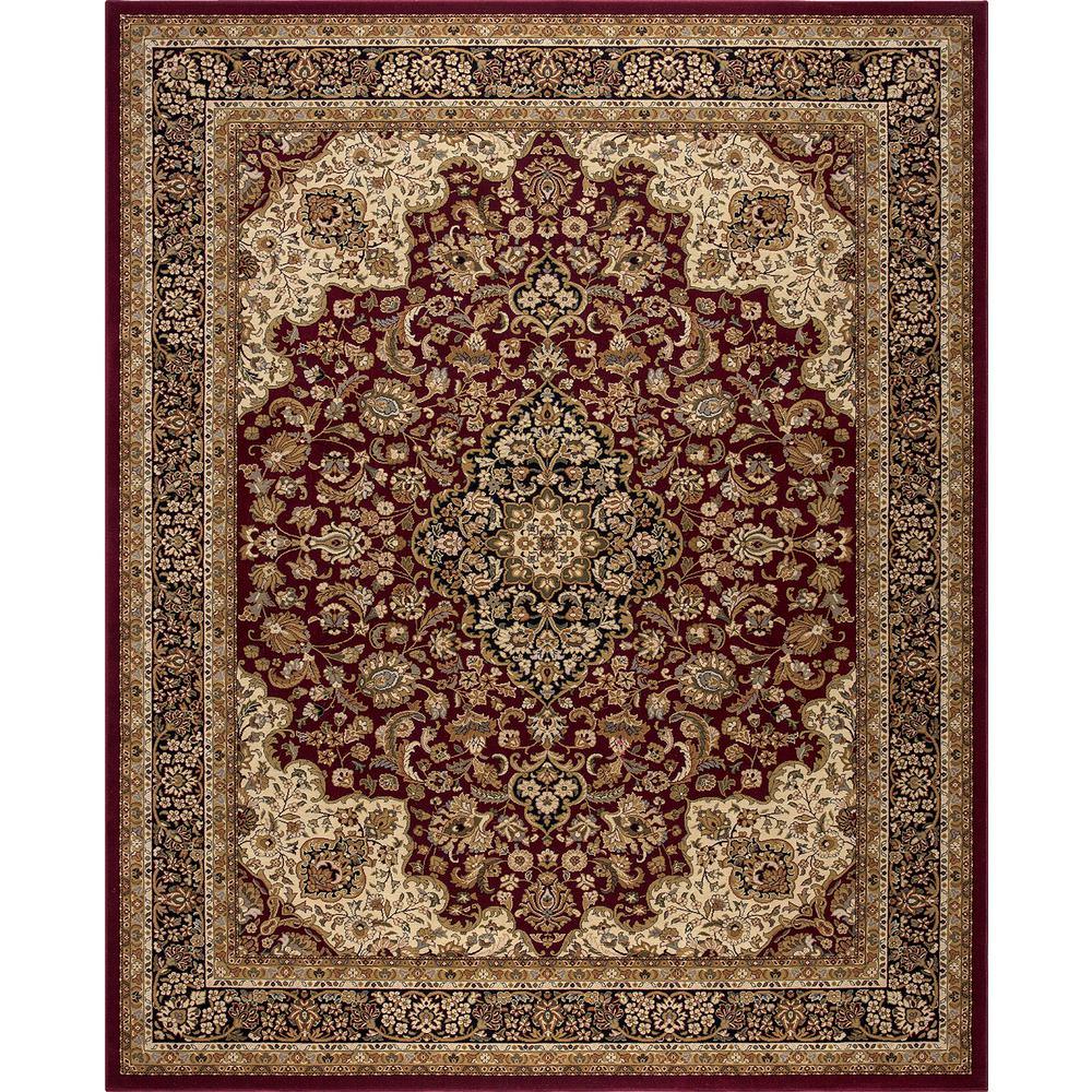 Silk Road Black 8 ft. x 10 ft. Medallion Area Rug - Super Arbor