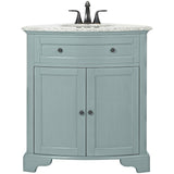 Hamilton Shutter 25 in. W x 22 in. D Bath Vanity in Sea Glass with Granite Vanity Top in Grey
