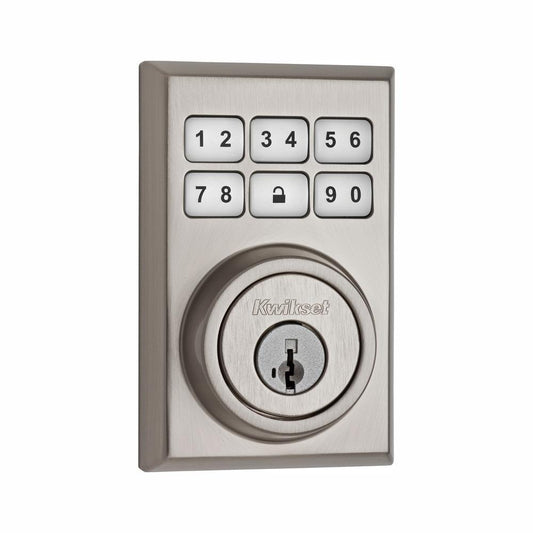 Z-Wave SmartCode 910 Contemporary Satin Nickel Single Cylinder Electronic Deadbolt Featuring SmartKey Security - Super Arbor
