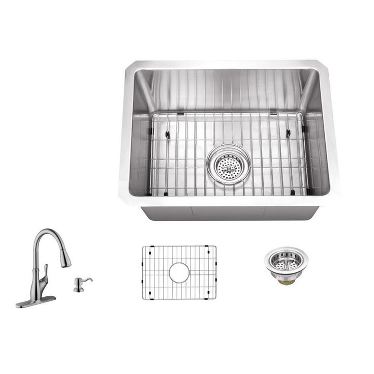 Undermount Stainless Steel 15 in. 16-Gauge Bar Sink in Brushed Stainless with Gooseneck Faucet