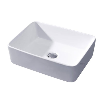LUXIER Rectangular Bathroom Ceramic Vessel Sink Art Basin in White - Super Arbor
