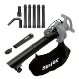 Sun Joe 250 MPH 440 CFM 14 Amp Electric Handheld Blower/Vacuum/Mulcher with Gutter Attachment in Gray (Factory Refurbished)