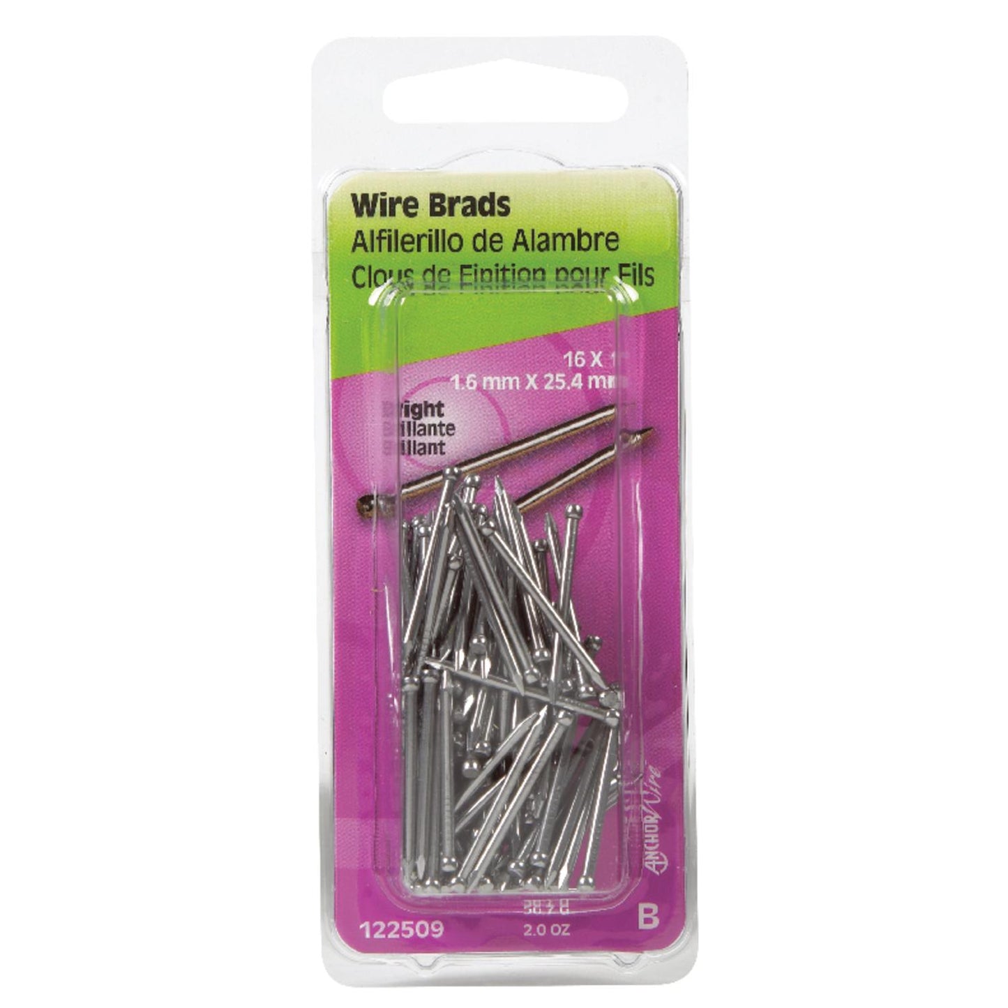 Hillman 16 Ga. x 1 in. Bright Steel Wire Brad Nails, 2 oz Pack