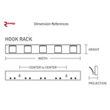 23-7/8 in. (605 mm) White Utility Hook Rack