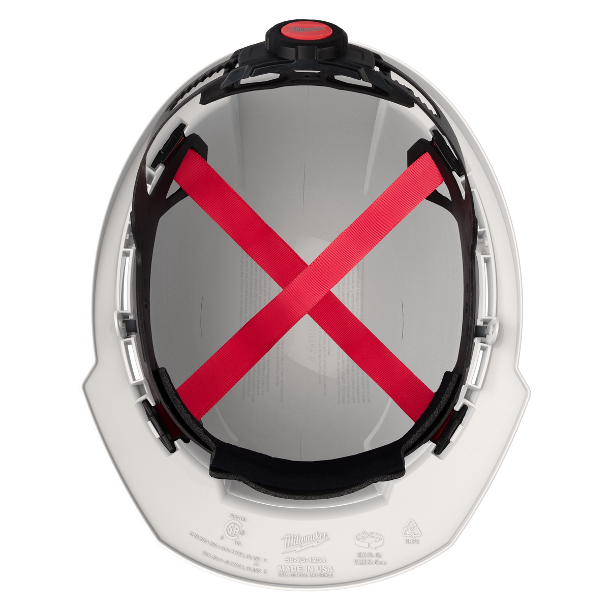 Milwaukee BOLT White Type 1 Class C Front Brim Vented Hard Hat with 4-Point Ratcheting Suspension + BOLT Mesh Full Faceshield
