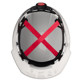 Milwaukee BOLT White Type 1 Class C Front Brim Vented Hard Hat, 4-Point Ratcheting Suspension, with Dual Coat Lens Eye Visor