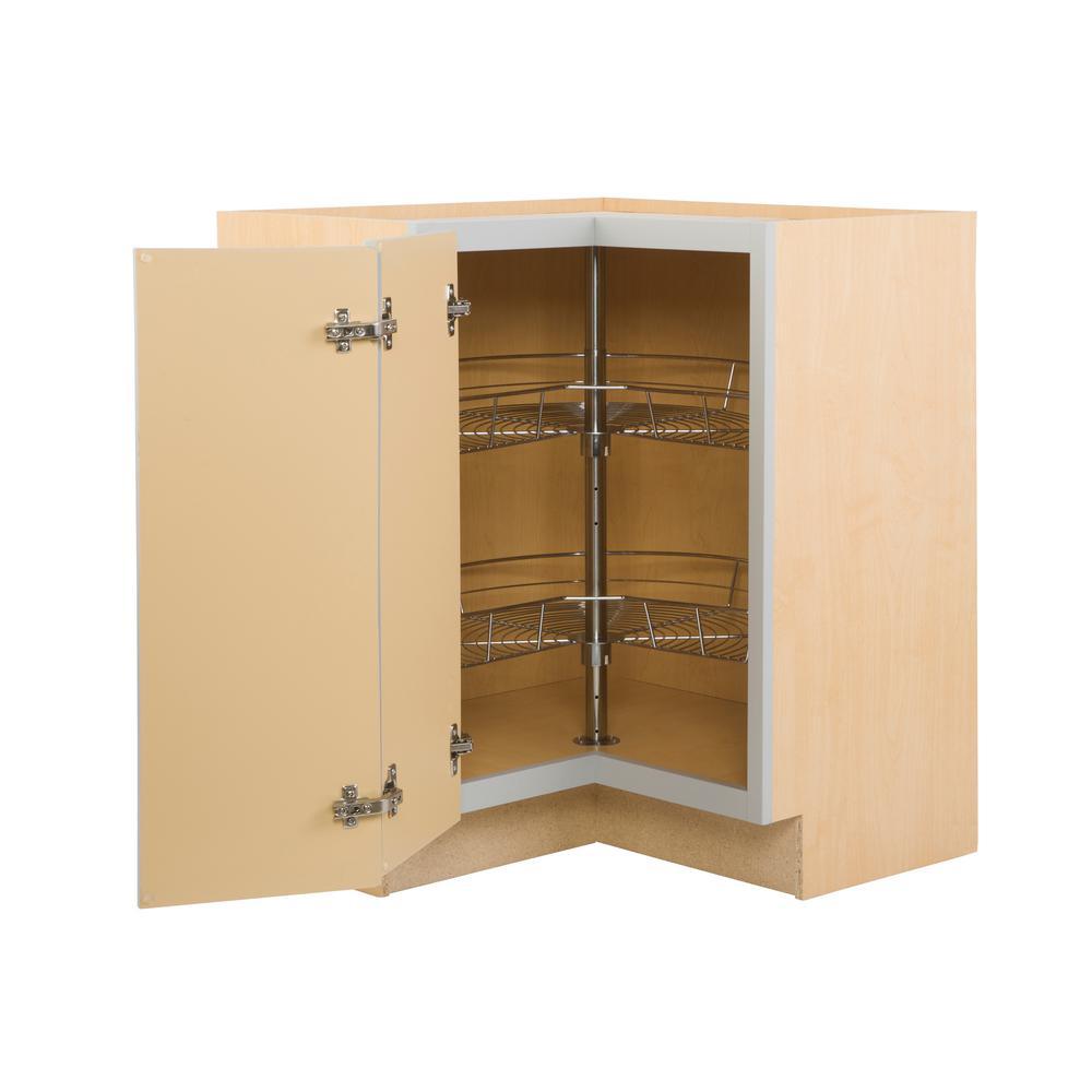 Shaker Assembled 28.5x34.5x16.5 in. Lazy Susan Corner Base Kitchen Cabinet in Dove Gray