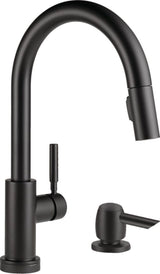 Delta Trask 1-Handle Deck Mount Pull-Down Handle/Lever Residential Kitchen Faucet