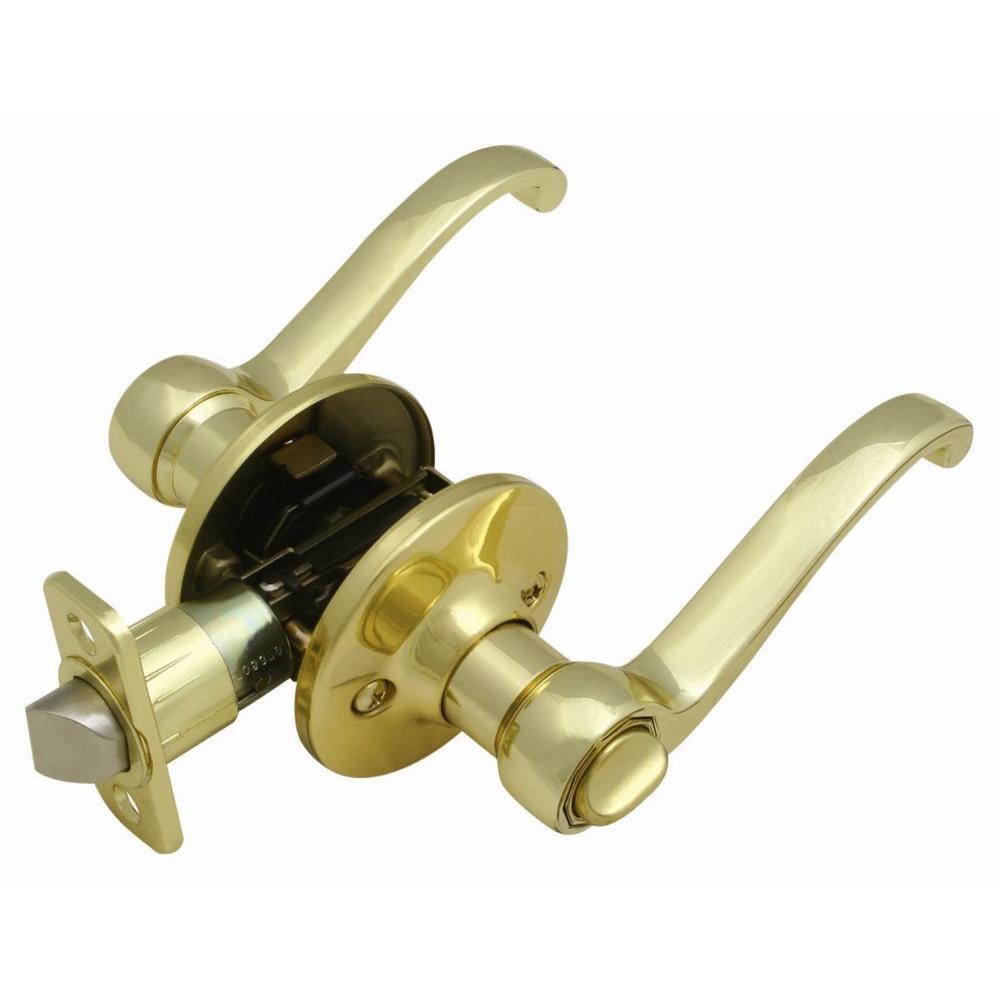 Scroll Satin Nickel Privacy Bed/Bath Door Lever - Super Arbor