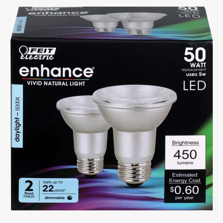 Feit Electric 50-Watt Equivalent PAR20 Dimmable CEC Title 20 Compliant LED ENERGY STAR 90+ CRI Flood Light Bulb, Daylight (24-Pack)