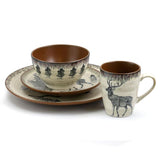 Majestic Elk 16-Piece Seasonal Taupe Stoneware Dinnerware Set (Service for 4)