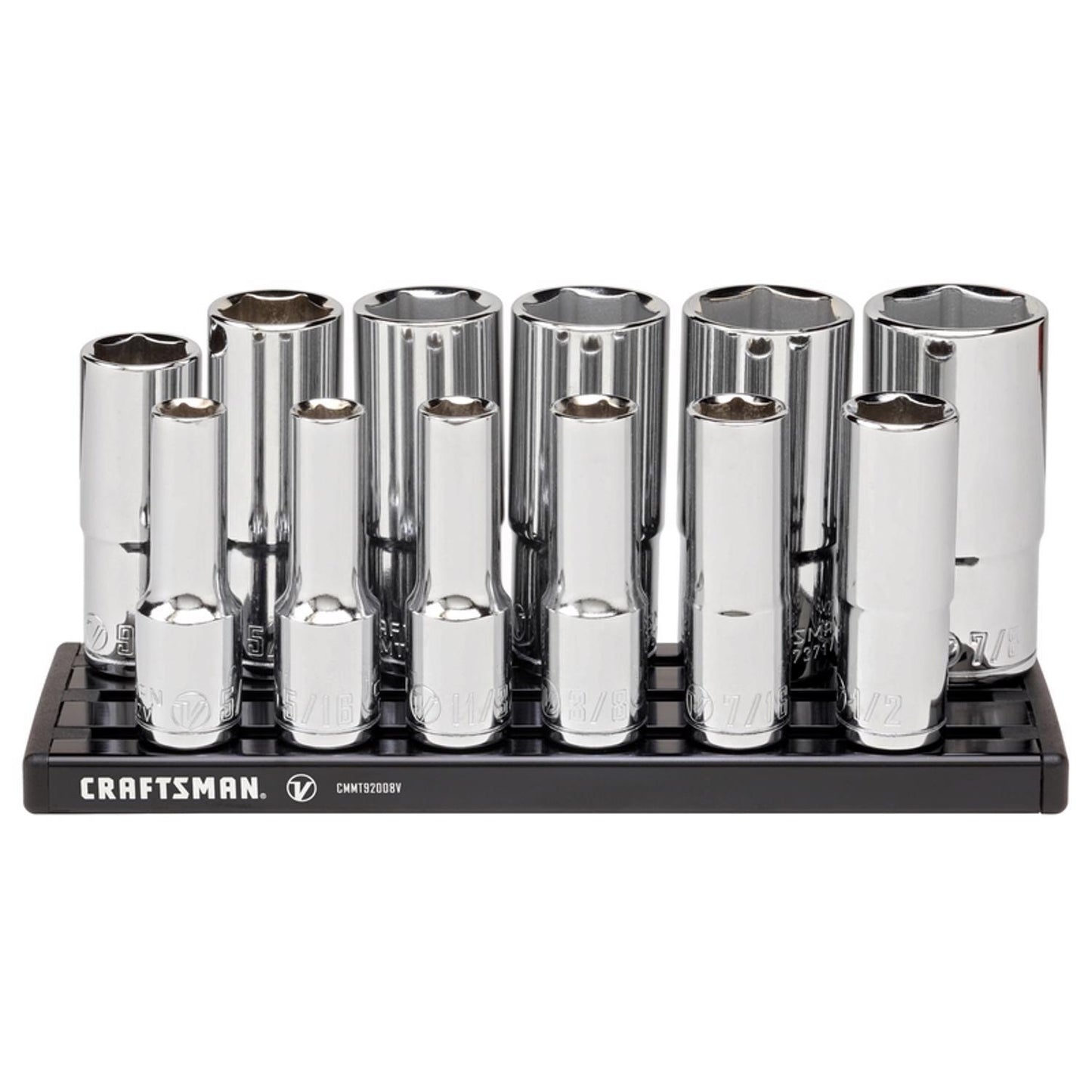 Craftsman V-Series 3/8 in. Drive SAE 6 Point Deep Socket Set, 12 pc