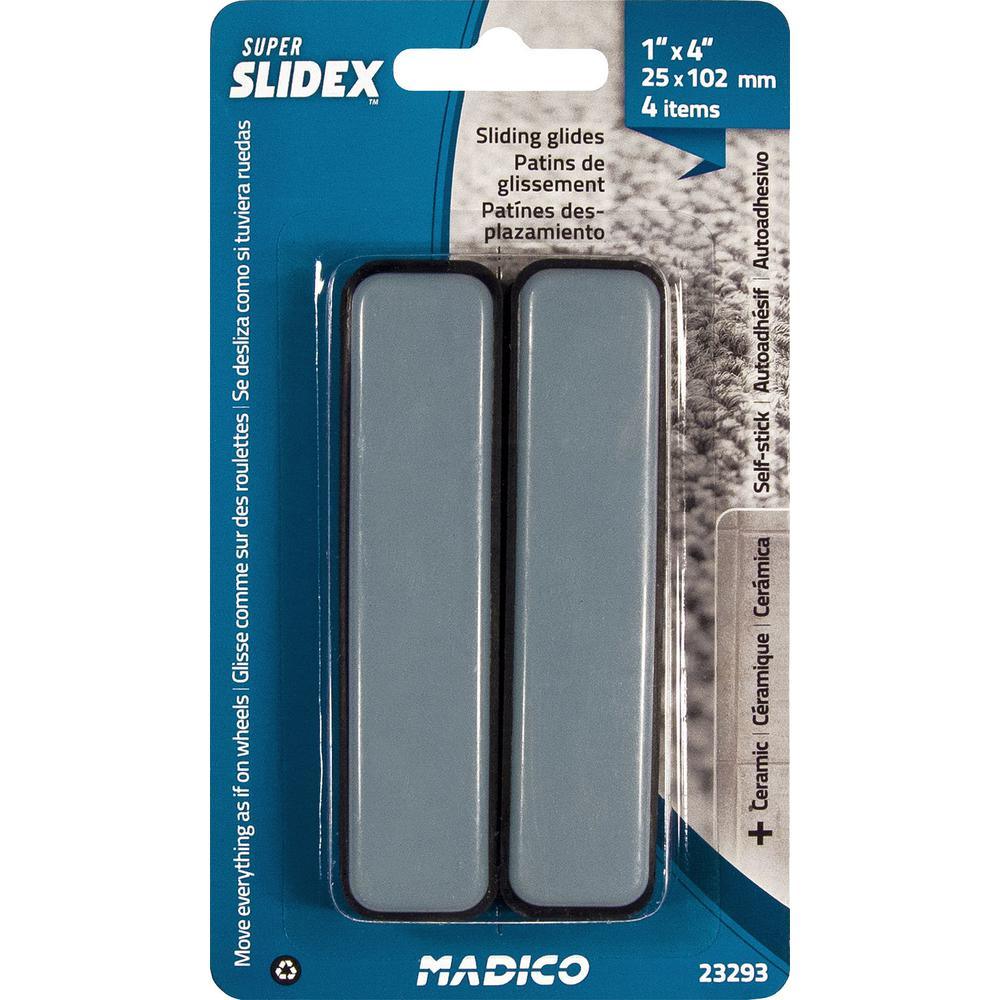 4 in. Gray and Black Base Glides (4-Pack) - Super Arbor