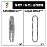 Milwaukee 8 in. Chainsaw Bar & Chain Combo, 3/8 in. Low Profile Pitch, .043 in. Gauge (2-Piece Set)