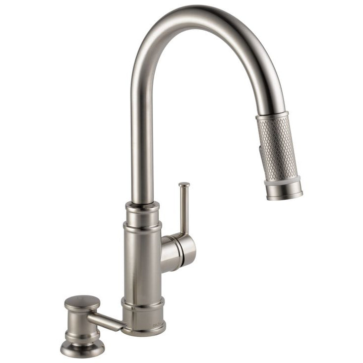 Allentown Single-Handle Pull-Down Sprayer Kitchen Faucet with Soap in SpotShield Stainless