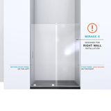 DreamLine Mirage-X 56 to 60 in. W x 58 in. H Semi-Frameless Sliding Tub Door, Brushed Nickel