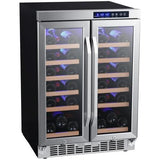 EdgeStar 36-Bottle Capacity Stainless Steel Dual Zone Cooling Built-In/Freestanding Wine Chiller