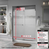 Lyndall 60 x 71-1/2 in. Frameless Mod Soft-Close Sliding Shower Door in Nickel with 1/4 in. (6mm) Transition Glass - Super Arbor