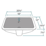 MR Direct Undermount Porcelain Bathroom Sink in Black with Pop-Up Drain in Antique Bronze